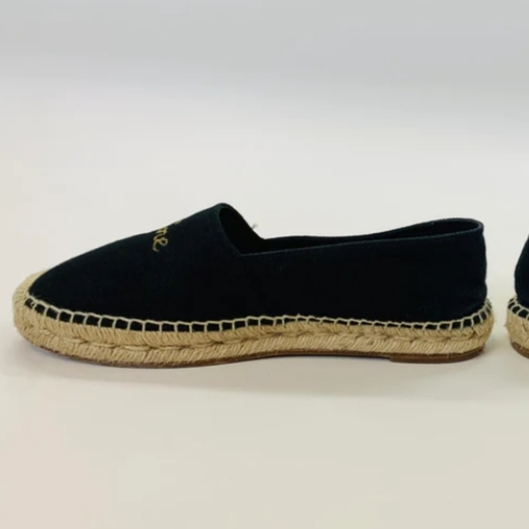 Celine 9 black canvas 39 espadrilles sneaker shoe flats gold designer - Picture 3 of 4